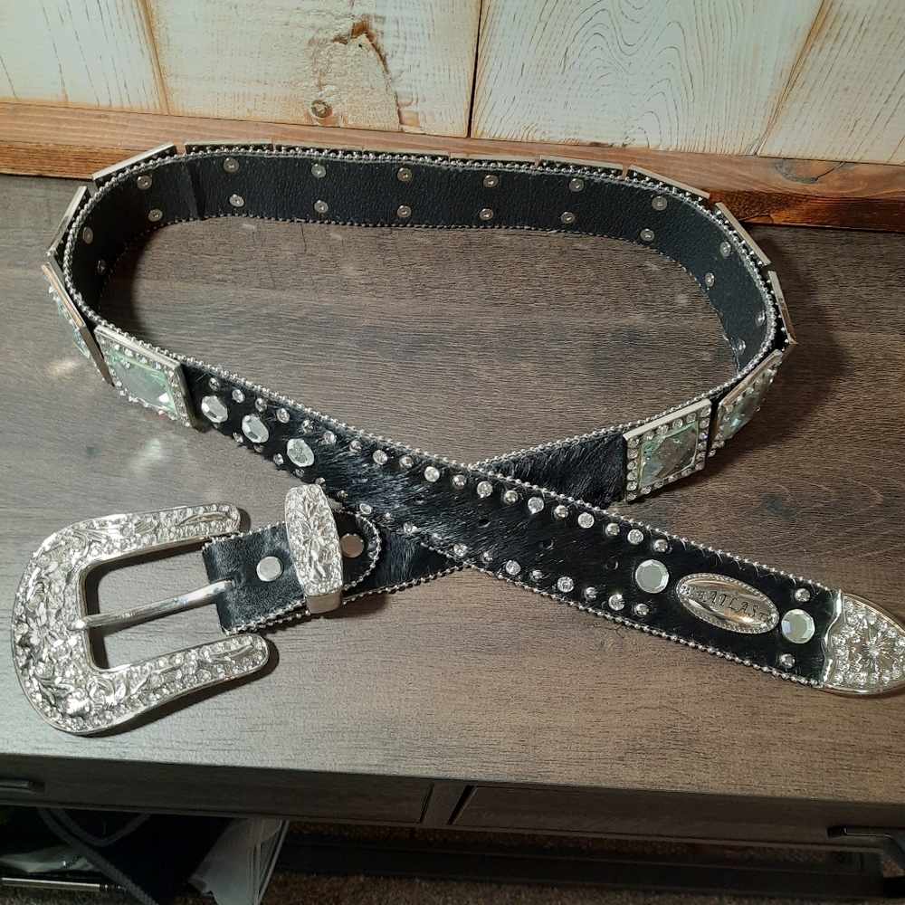 Black Horse hair bling belt size M